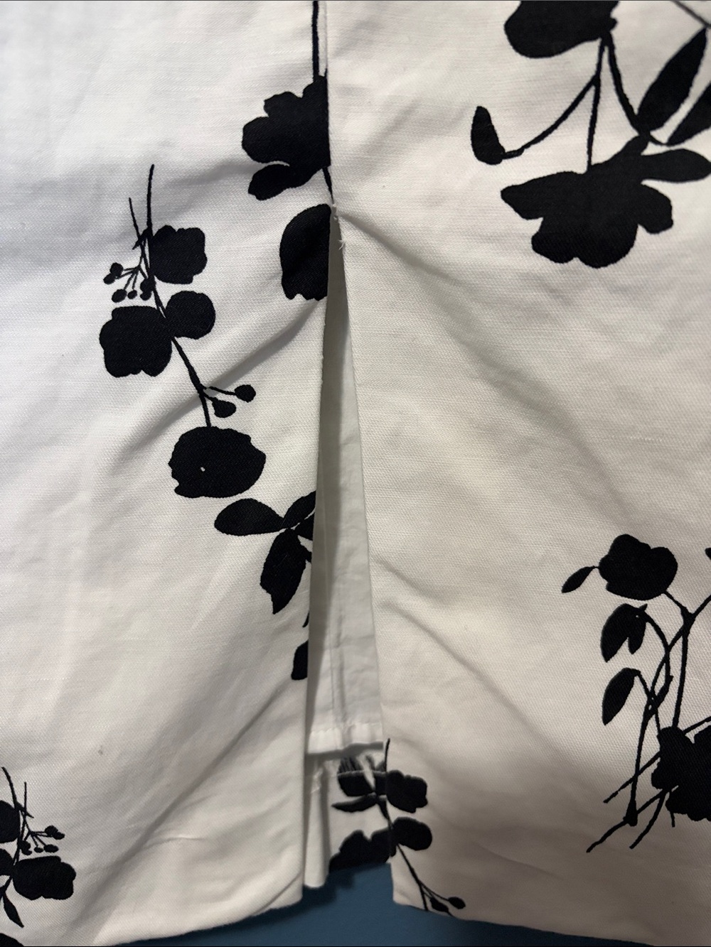 Ann Taylor Midi Sleeveless Sheath Dress Cotton Linen Black White Floral Size 4 - Picture 7 of 11